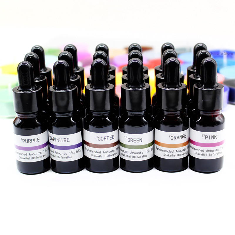 Resin Pigment Set - Colorante Liquido per Candele 10ml, Pigmento