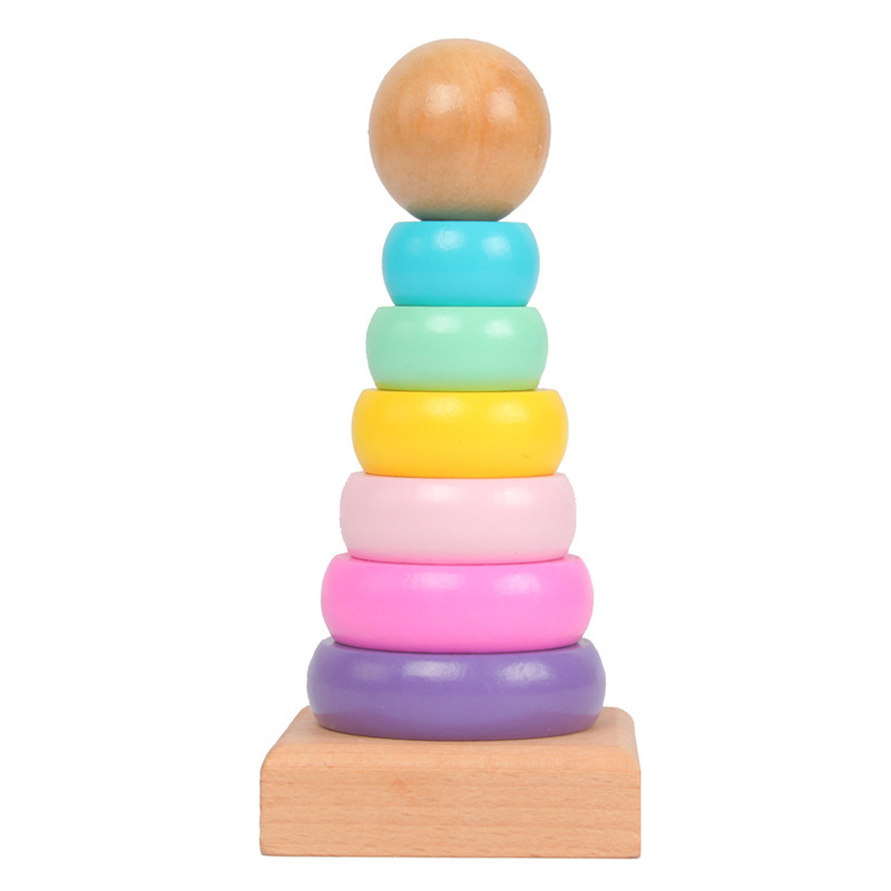 Wood Ring Blank - Bambini Arcobaleno Torre Ghiera Giocattolo di