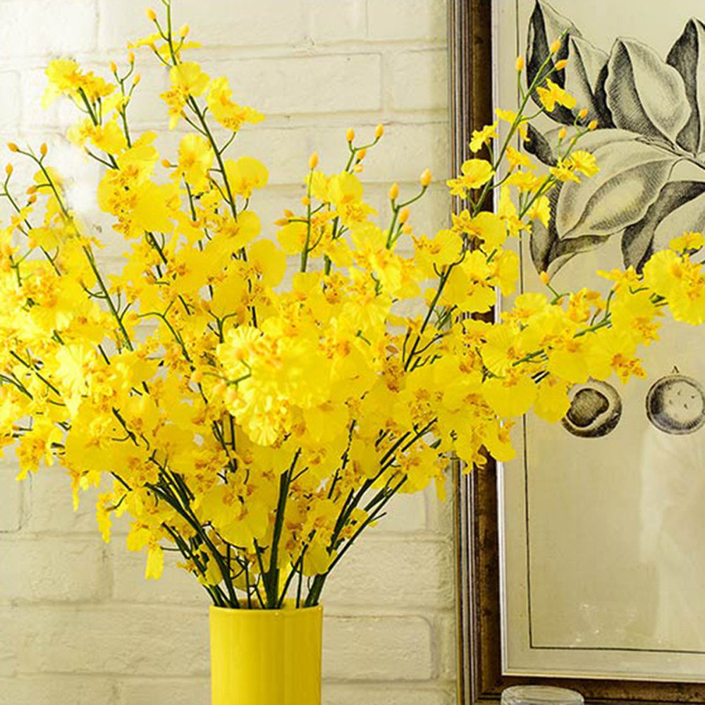 Dried Flower Bulk - Giallo simulazione fiore danza orchidea decorazione
