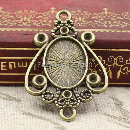 Bezels Set Pendant - 50 pz/lotto Bronzo Della Lega di