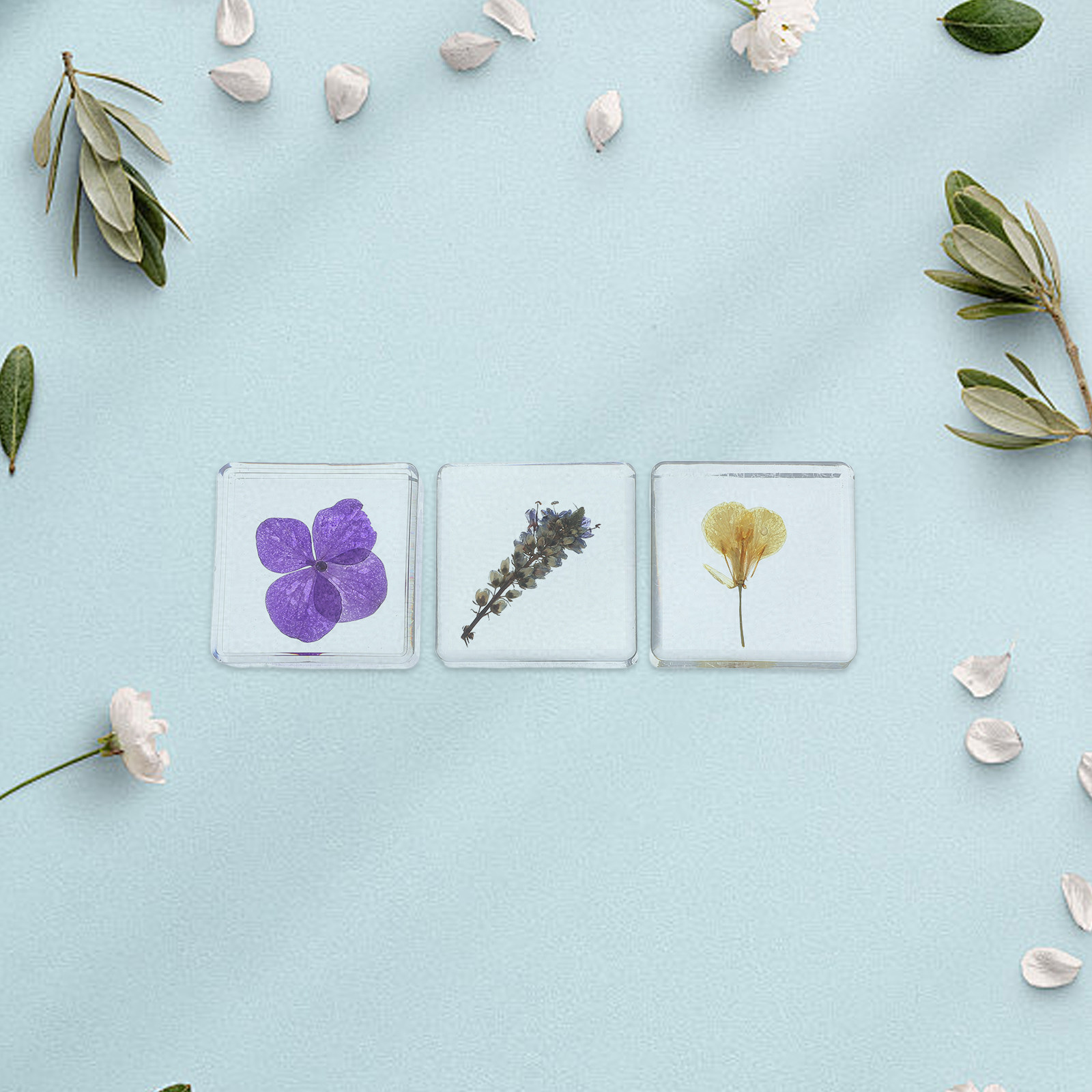 Flower Preservation Resin - 3 pezzi di ornamenti in resina